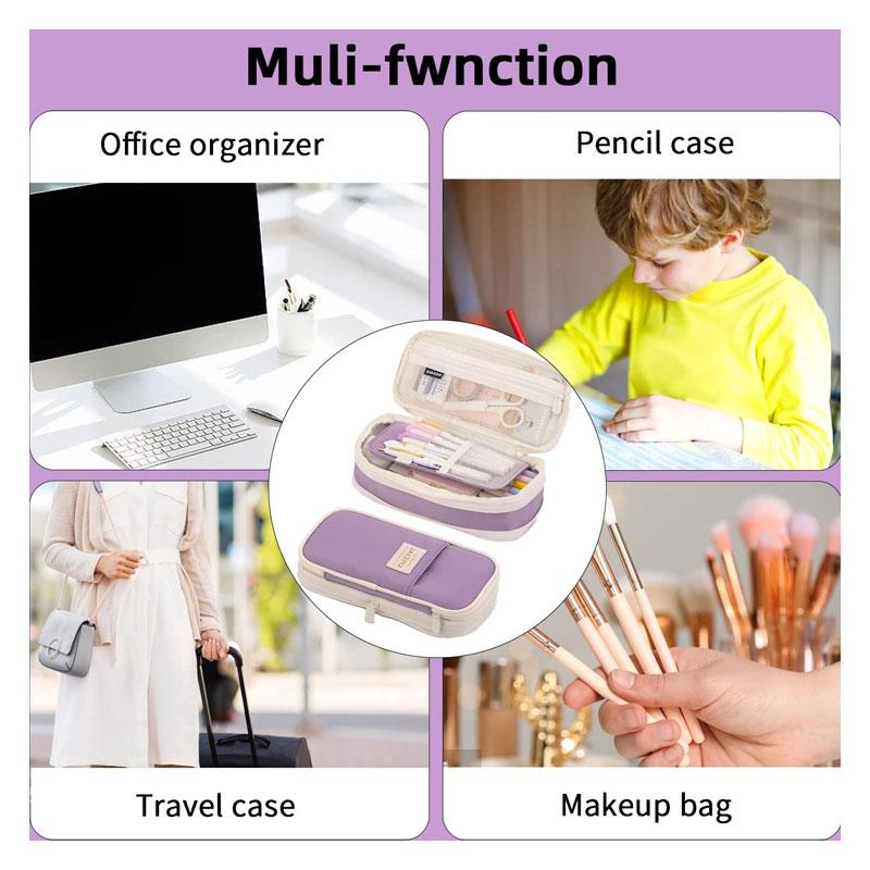 Kawaii Pencil Cases Large Capacity Pencil Bag Pouch Holder Box For Teen Students Girls - Lavender