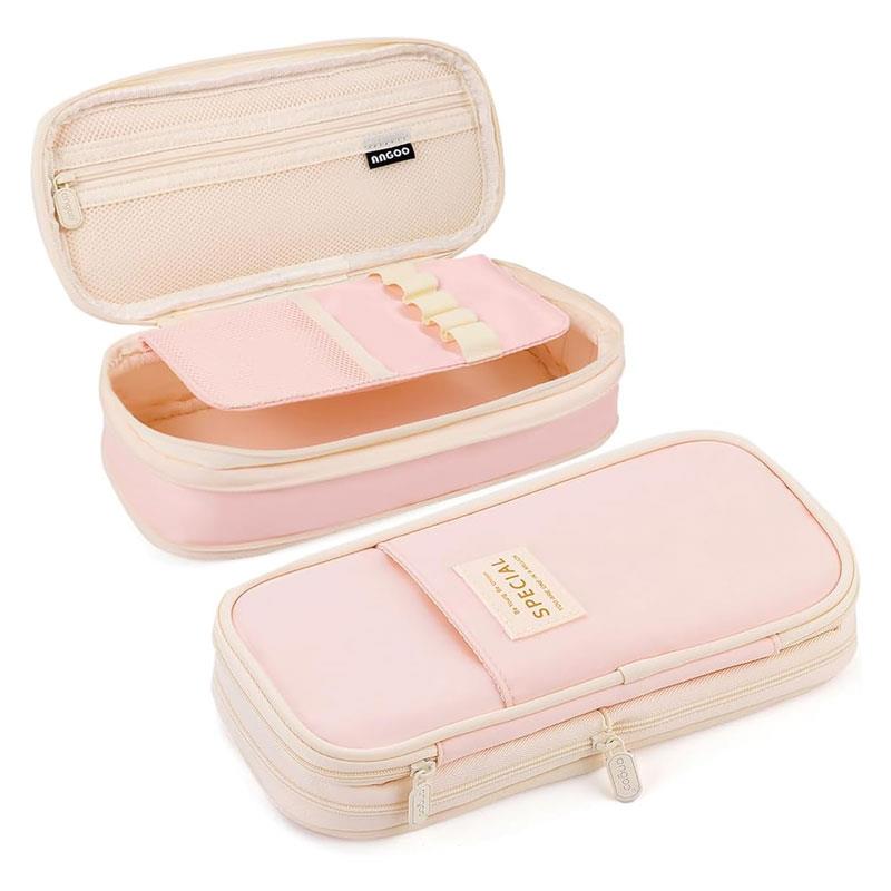 Kawaii Pencil Cases Large Capacity Pencil Bag Pouch Holder Box For Teen Students Girls - Pale Pink Main image