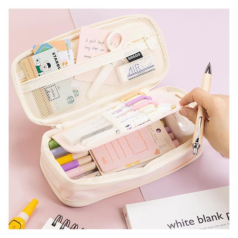 Kawaii Pencil Cases Large Capacity Pencil Bag Pouch Holder Box For Teen Students Girls - Pale Pink Secondary image