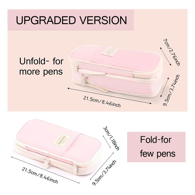 Kawaii Pencil Cases Large Capacity Pencil Bag Pouch Holder Box For Teen Students Girls - Pale Pink