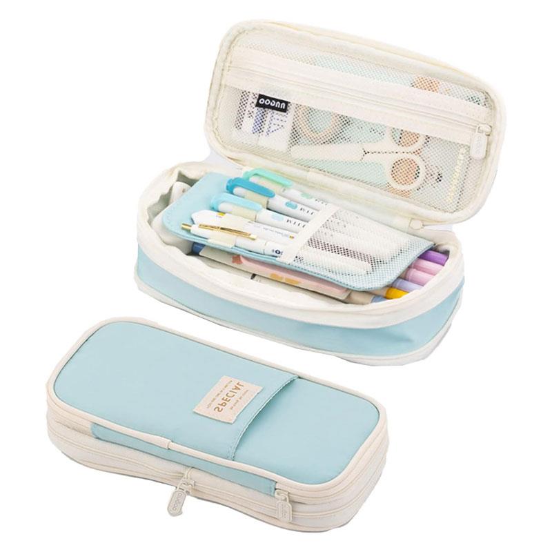 Kawaii Pencil Cases Large Capacity Pencil Bag Pouch Holder Box For Teen Students Girls - Sky Blue Main image