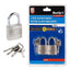 Blue Spot Tools 30mm Satin Finish Keyed Alike Padlocks With 2 x 4 Keys