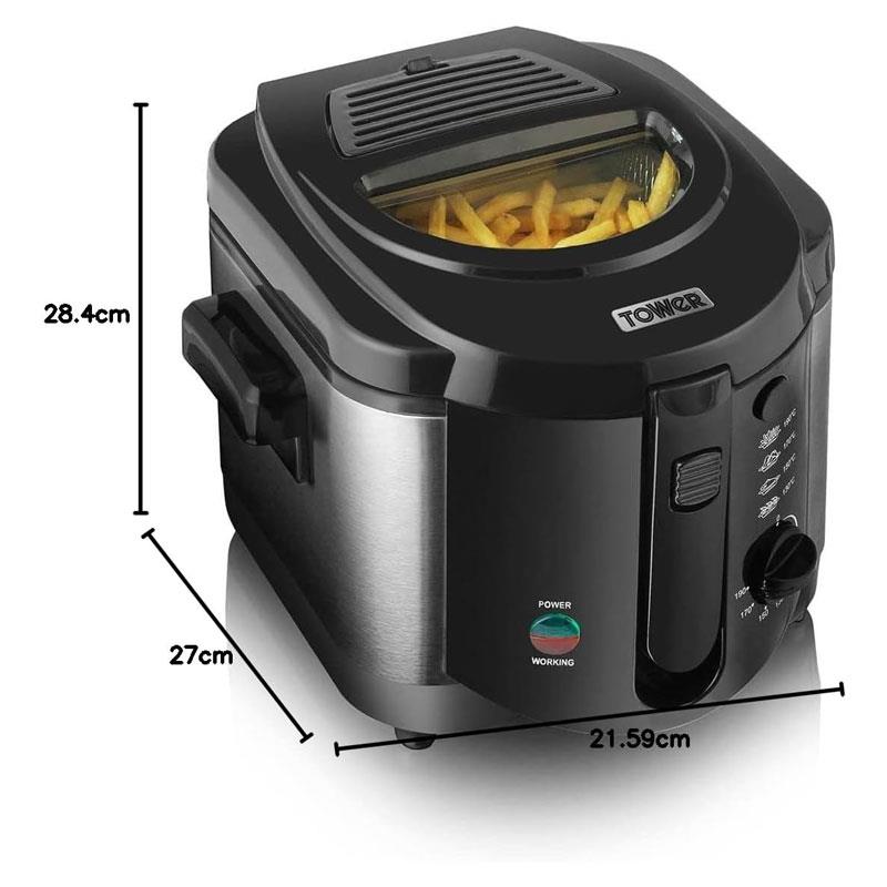 Tower Deep Fat Fryer Adjustable Thermostat 1500W 2 Litres Black Secondary image