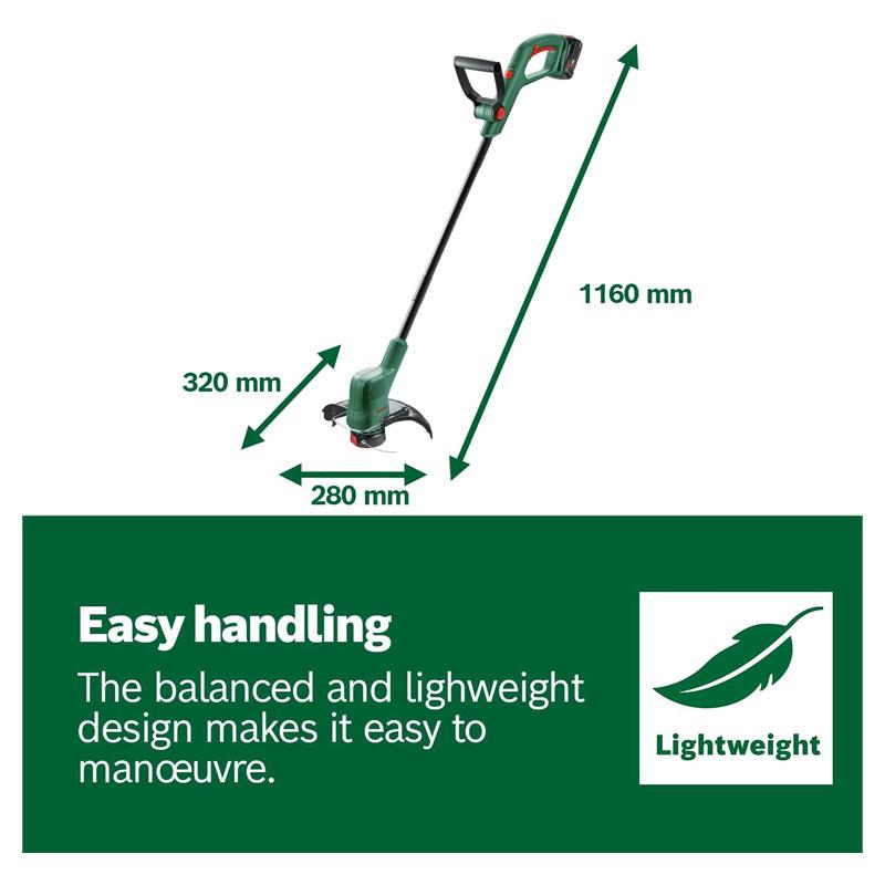 Bosch EasyGrassCut 18V-26 Cordless Grass Trimmer Body Only - Classic Green Secondary image