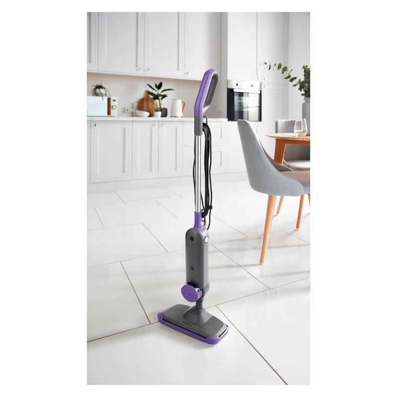 Swan Dirtmaster Multifunctional Steam Mop 1300W 330ml Capacity Water Tank Purple And Grey