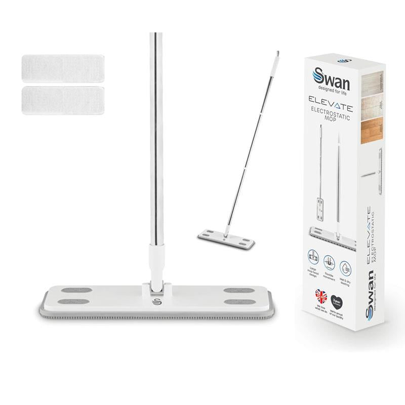 Swan Elevate Electrostatic Mop 180 Degree Wet & Dry Dusting Capabilities White
