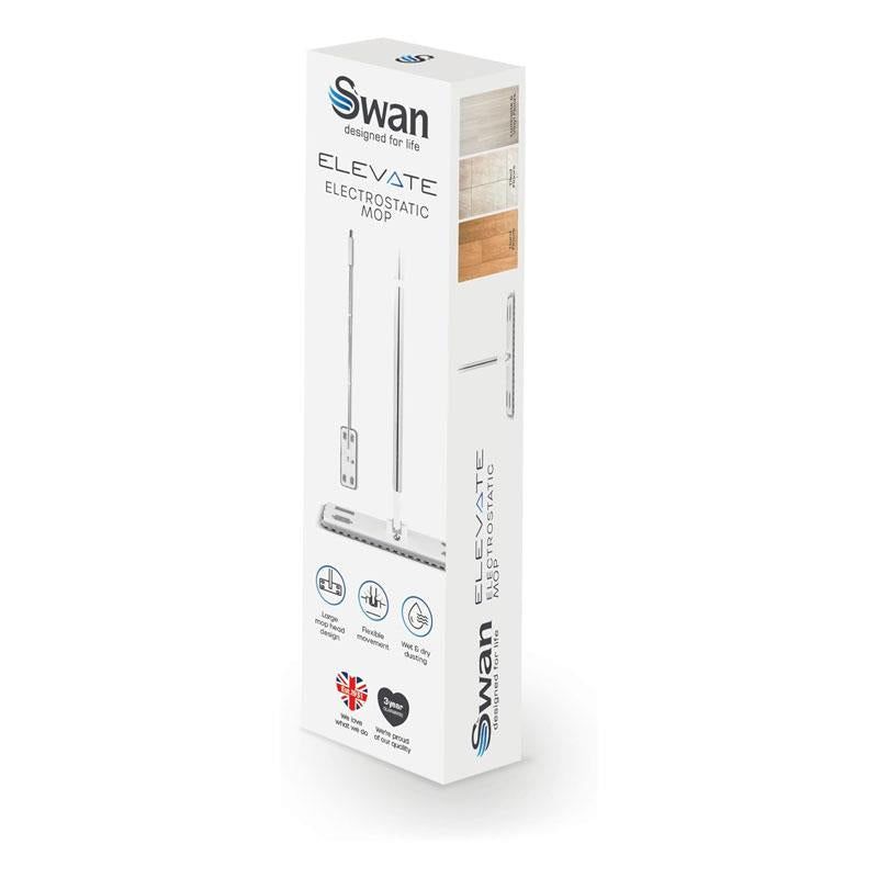Swan Elevate Electrostatic Mop 180 Degree Wet & Dry Dusting Capabilities White