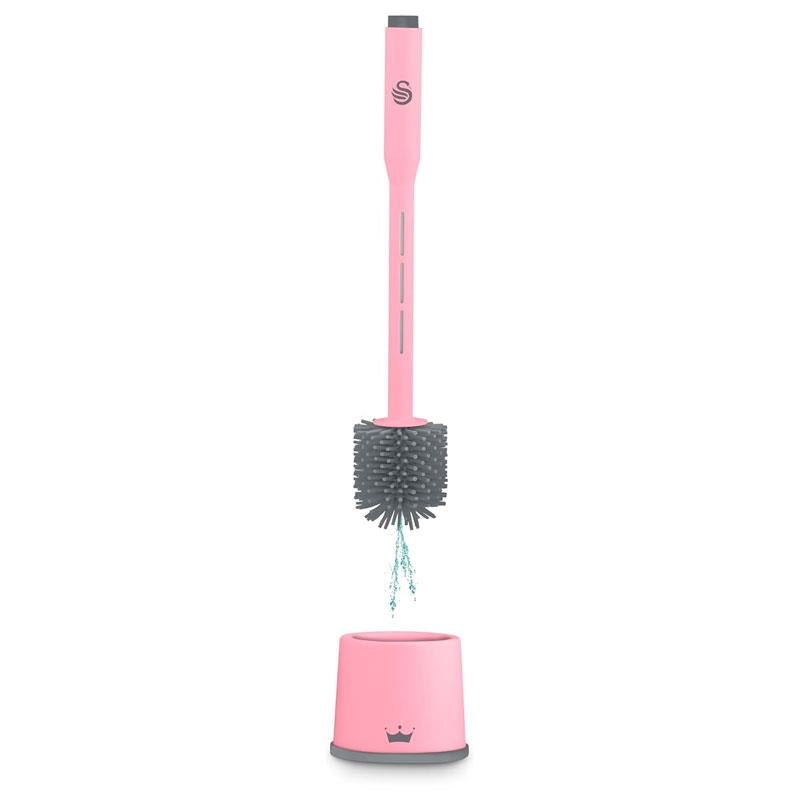 Swan Lynsey's Toilet Brush Refillable Cleaning Solution Dispenser Silicone Anti-Clog Anti-Drip Pink
