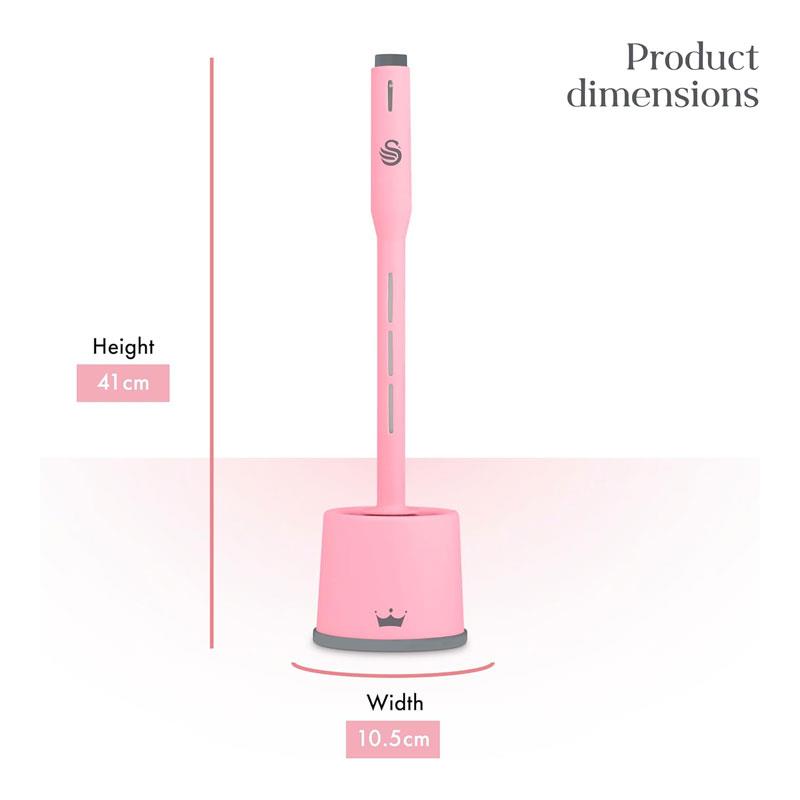 Swan Lynsey's Toilet Brush Refillable Cleaning Solution Dispenser Silicone Anti-Clog Anti-Drip Pink