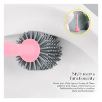 Swan Lynsey's Toilet Brush Refillable Cleaning Solution Dispenser Silicone Anti-Clog Anti-Drip Pink