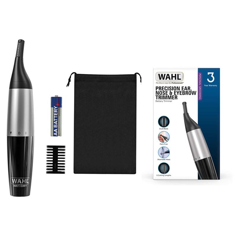 Wahl Precision Ear Nose And Eyebrow Trimmer Vertical Trimming Head Fully Washable 5 Trimming Lengths Silver Main image