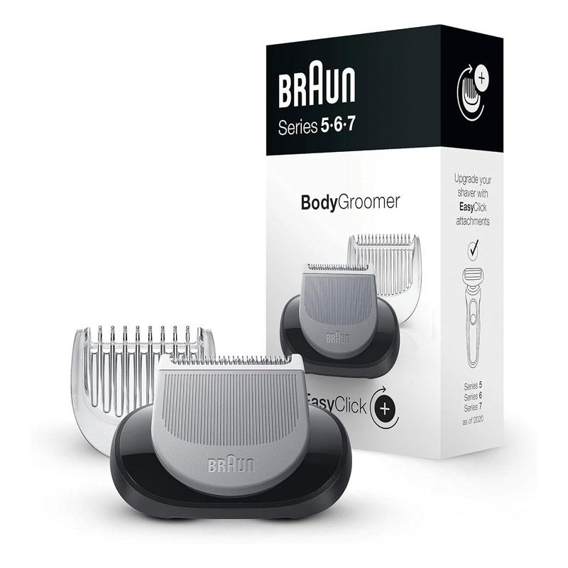 Braun Series 5 6 7 EasyClick Body Groomer Attachment 3 Different Trimming Lengths Grey Main image