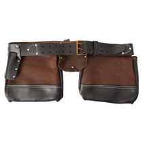 Hilka Heavy Duty Oil Tanned Leather Double Tool Belt Brown