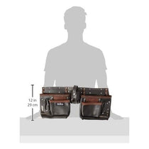 Hilka Heavy Duty Oil Tanned Leather Double Tool Belt Brown
