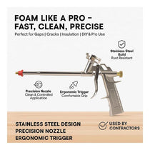 RTRMAX Extra Strong Aluminium Foam Gun Heavy Duty Caulking Gun Silver