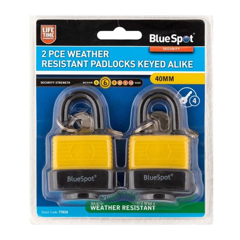 Blue Spot Tools 40mm Weather Resistant Padlocks Keyed Alike 2 Piece Secondary image