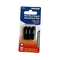 Toolpak 1/4 Inch Hex Shank Impact Insert Bit Set 32mm PZ.4 3 Piece
