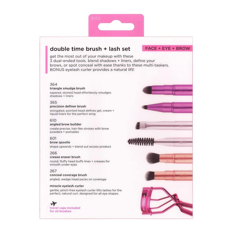 Real Techniques Double Time Brush + Lash 4 Piece Set Multicolour