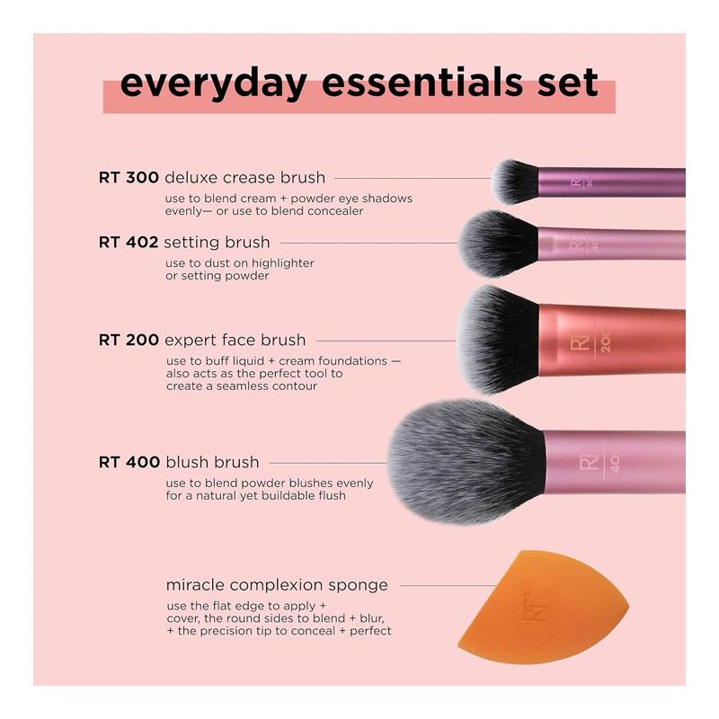 Real Techniques Everyday Essentials + Makeup Sponge Kit 5 Piece Set