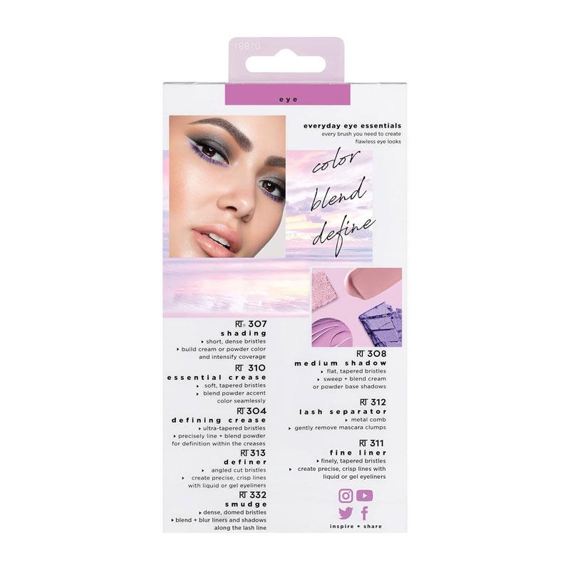 Real Techniques Everyday Eye Essentials Makeup Brush Set 8 Piece