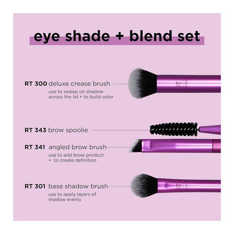 Real Techniques Eye Shade And Blend Makeup Brush Trio Set