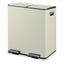 Tower Recycling Pedal Pin Two 20L Compartments Carbon Steel Body Two Inner Buckets 40 Litres Cream