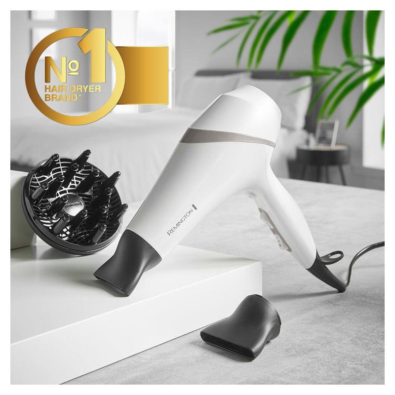 Remington Hydraluxe Hair Dryer 3 Heat And 2 Speed Settings 2 x Concentrators Diffuser 2300W White