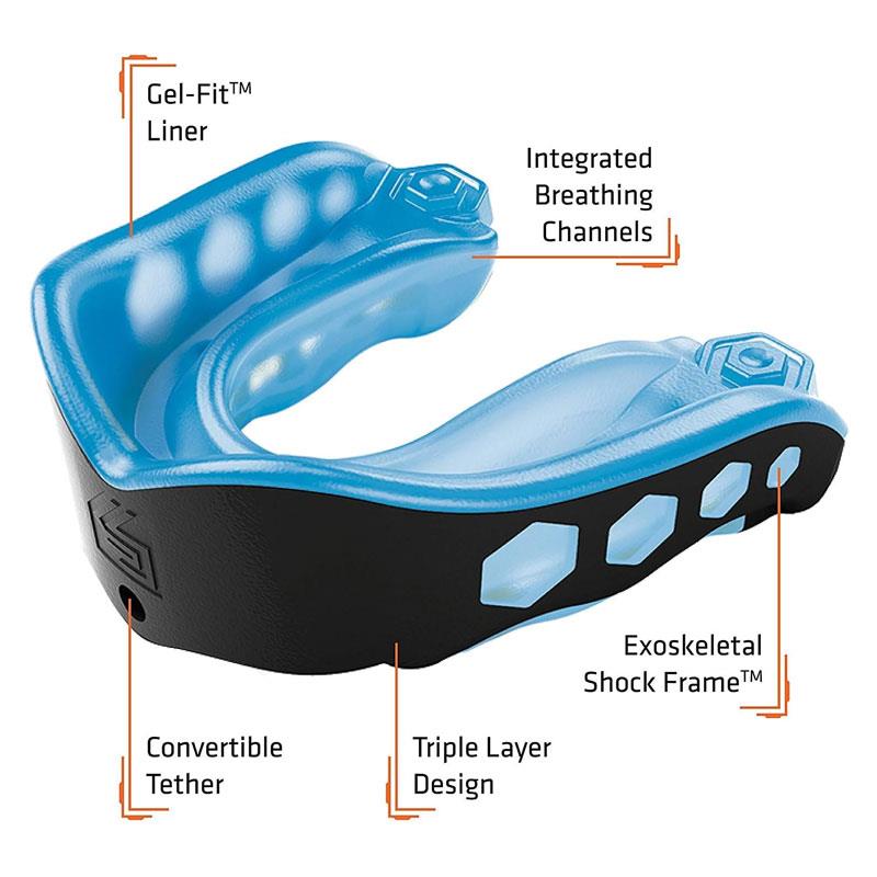Shock Doctor Gel Max Mouth Guard Adult Size Blue/Black Secondary image
