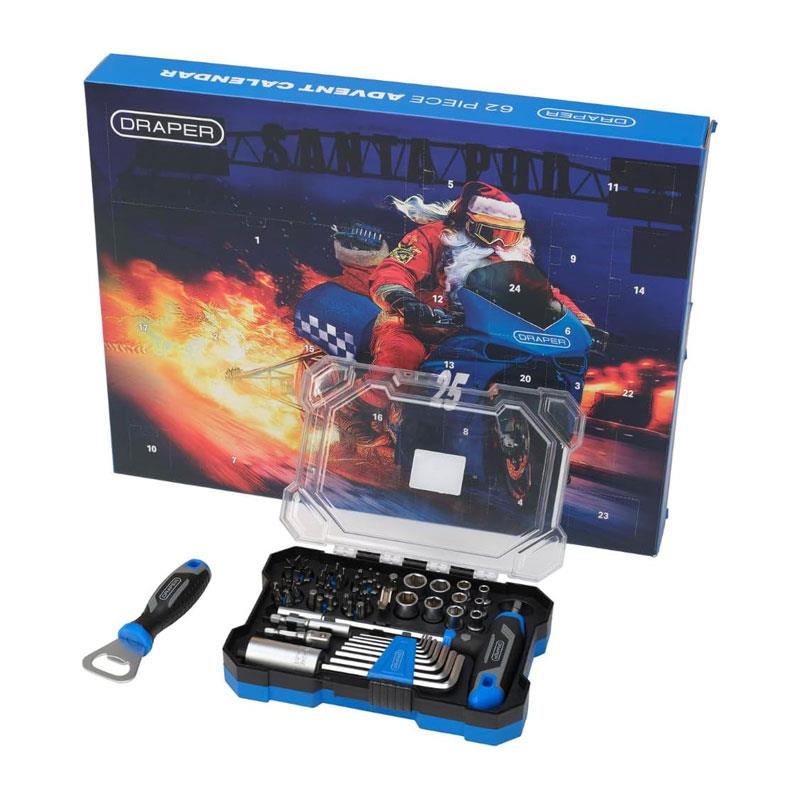 Draper Advent Calendar Limited Edition Santa Pod Christmas Tool Kit 62 Piece