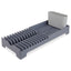 Tower Plastic Dish Drying Rack Removable Cutlery Holder Drainage Spout Sloping Base Grey