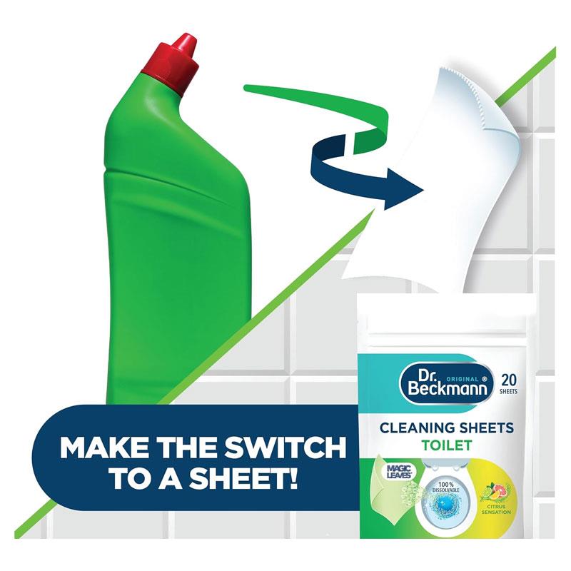 Dr. Beckmann Toilet Cleaning Sheets Powerful Citrus Fresh Hygienic Toilet Cleaner Sheets 20 Sheets