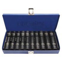Blue Spot Tools 1/2 Inch Deep And Shallow Metric Impact Sockets (10-19mm) Black