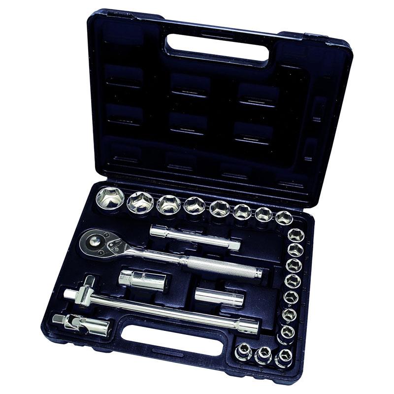 Hilka Tools 1/2 Inch Drive Socket Set Metric Silver Main image