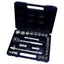 Hilka Tools 1/2 Inch Drive Socket Set Metric Silver