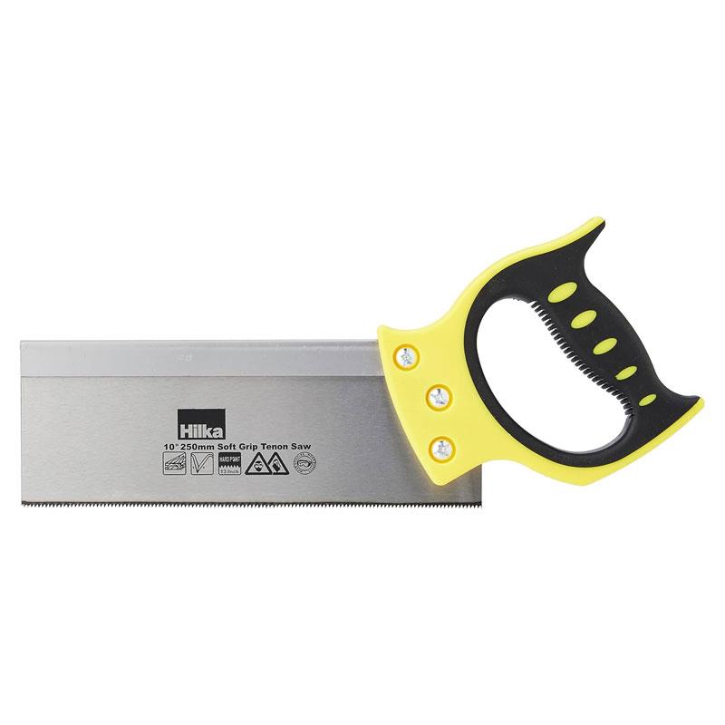 Hilka Tools 10 Inch Hardpoint Tenon Saw 13TPI (250mm) Yellow/Silver Main image