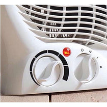 Fine Elements 2000W Upright Fan Heater 2 Heat Settings Thermostat Fan Only Mode Safety Cut-Out Instant Heat Ideal For Small Rooms