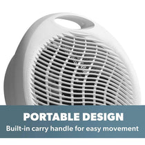 Fine Elements 2000W Upright Fan Heater 2 Heat Settings Thermostat Fan Only Mode Safety Cut-Out Instant Heat Ideal For Small Rooms