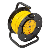 SLx Long-Reach 40m 4 Socket Extension Cable Reel 13A - Yellow