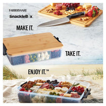 Farberware SnackleBox Bamboo Chopping Board And Box 11 Dividers 30 x 40.5 cm Wood