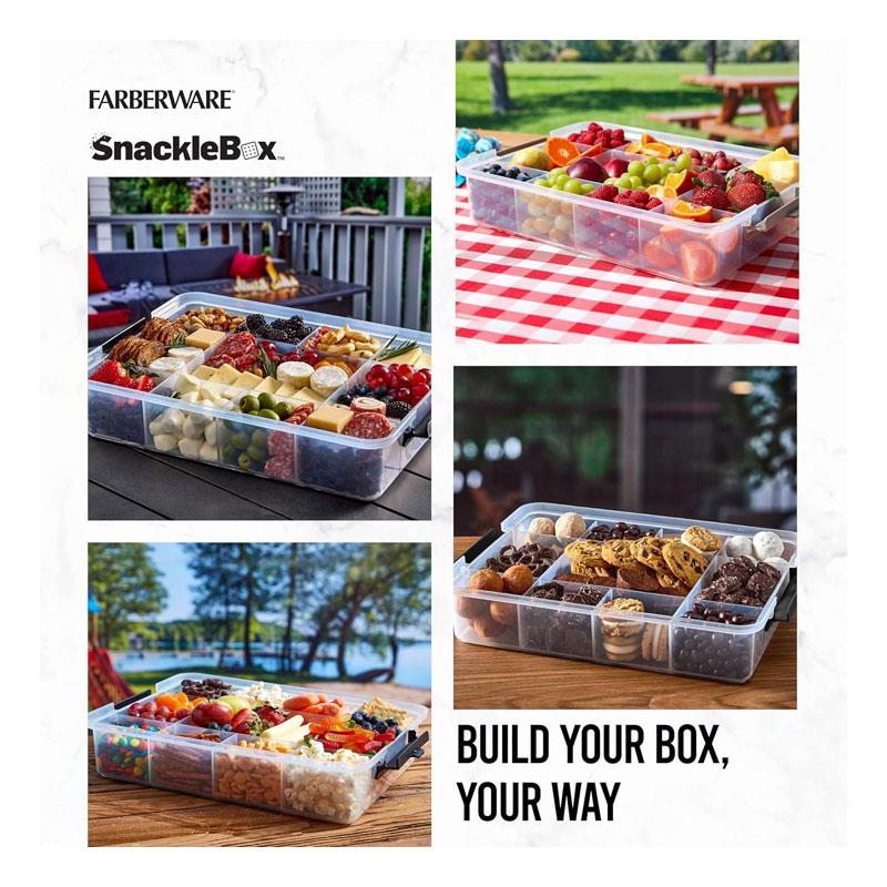 Farberware SnackleBox Bamboo Chopping Board And Box 11 Dividers 30 x 40.5 cm Wood