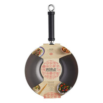 KitchenCraft World of Flavours Oriental Carbon Steel Non-Stick Wok 20cm Black
