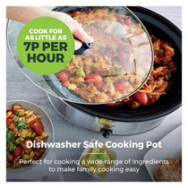 Tower Slow Cooker Stainless Steel 3.5 Litre 3 Heat Settings Removable Dishwasher Safe Pot 200W Silver