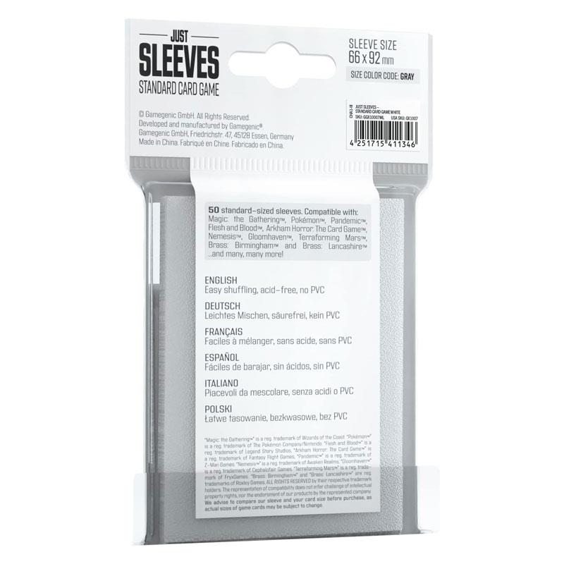 Gamegenic Just Sleeves Standard Card Game White Size Colour Code Grey (50) Secondary image