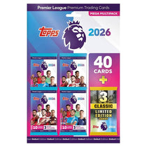 Topps Premier League 2026 Debut Edition Mega Trading Cards 40 Cards + 3 Random Classic LE Cards Multipack