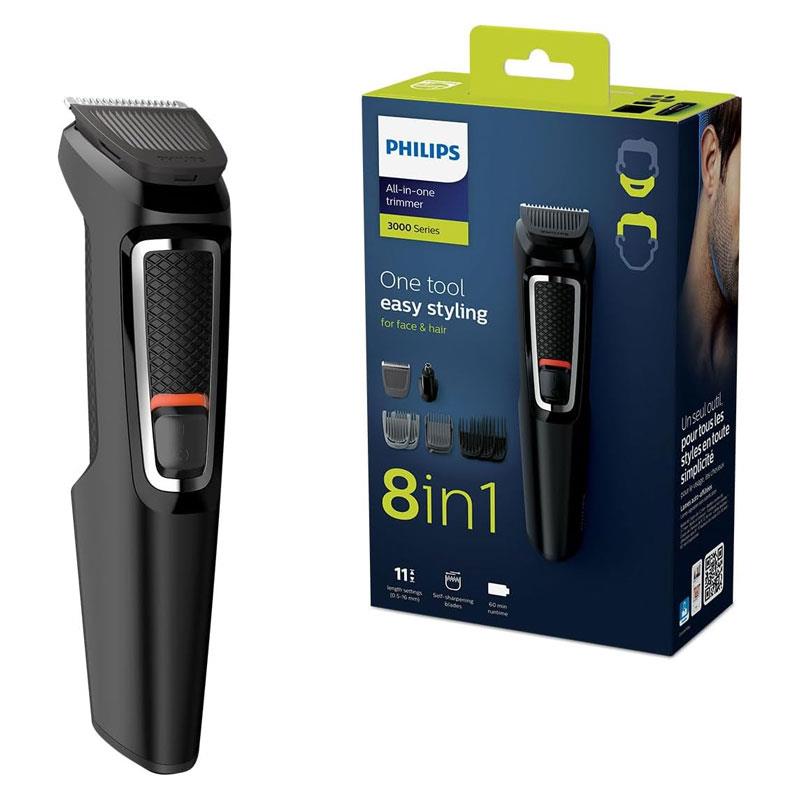 Philips Series 3000 Multigroom 8-In-1 Face & Body Hair Shaver & Trimmer - Black