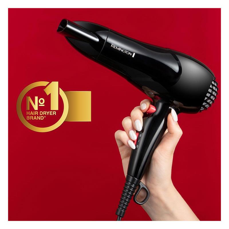 Remington My Stylist Hair Dryer Ionic & Ceramic Technology 2 Heat Settings 1900W Black/Pink