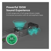 i-box Resonate 150W TV Soundbar With Wireless Subwoofer 3D Surround Sound Bluetooth Black
