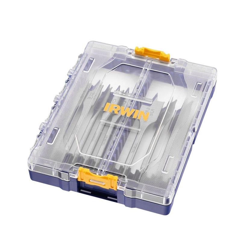Irwin Blue Groove Flat Bit Set 4 x Faster Cut 12-32mm Tough Case TStak 8 Piece Secondary image