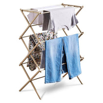 Tower 3 Tier Compact Airer 11 Drying Rods Anti-Slip Feet Weight Capacity 10kg Latte