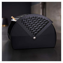 Tower Empire Roll Top Bread Bin Stainless Steel Black And Brass